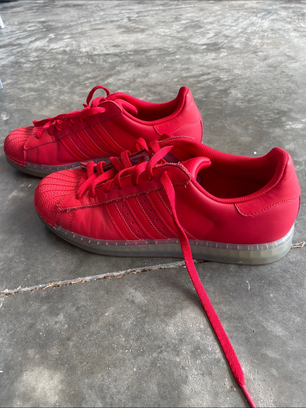 adidas men’s  Red Low-Top Sneakers